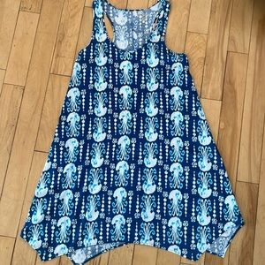 Lilly Pulitzer Melle Swing Dress Indigo Blue Get in Line Jellyfish Women Medium